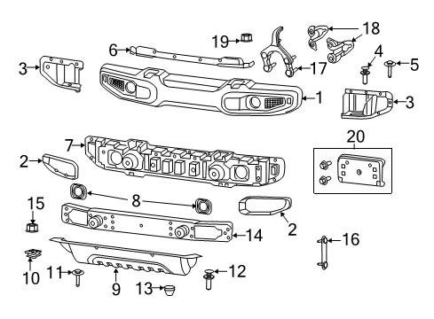 2022 Jeep Wrangler Bumper & Components - Front Screw-HEXAGON FLANGE Head Tapping Diagram for 6510827AA