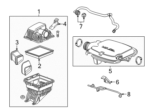 2018 Chevrolet Colorado Air Intake Air Cleaner Assembly Diagram for 84100383