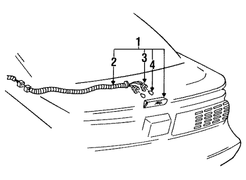 1997 Pontiac Firebird High Mount Lamps Lamp Asm, High Mount Stop Diagram for 19179355
