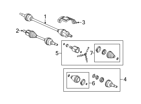 2007 Saturn Ion Drive Axles - Front Boot Kit-Front Wheel Drive Shaft Cv Joint Diagram for 15779364