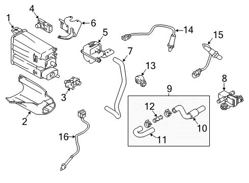 2017 Nissan Rogue Sport Emission Components CANISTER Assembly E Diagram for 14950-6MA0B