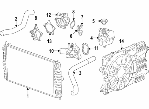 2017 Buick Encore Cooling System, Radiator, Water Pump, Cooling Fan Fan Blade Diagram for 95382426