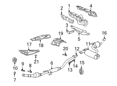 Diagram for 2002 Toyota Celica Exhaust Components, Exhaust Manifold 