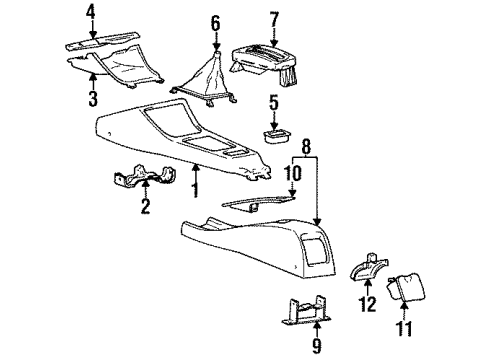1997 Hyundai Accent Center Console Boot Assembly-Gear Shift Lever Diagram for 84640-22000