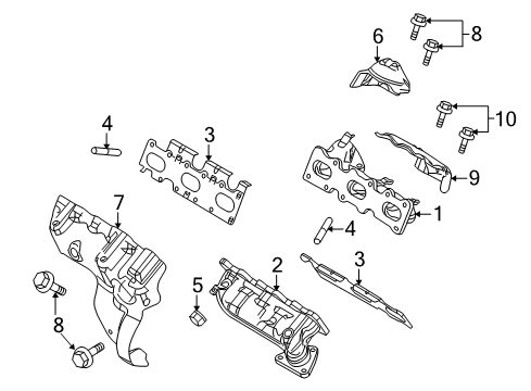 2018 Ford Police Interceptor Utility Exhaust Manifold Lower Shield Diagram for GB5Z-9N454-A