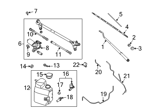 2013 Nissan Armada Wiper & Washer Components Screw Diagram for 01461-0006U