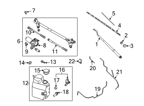 2012 Nissan Armada Wiper & Washer Components Window Wiper Blade Assembly No 1 Diagram for 28890-ZC31A