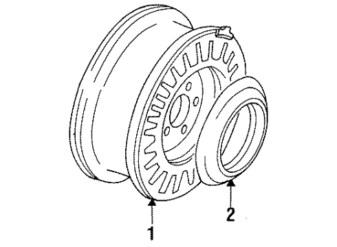 1987 Lincoln Continental Wheels, Covers & Trim Wheel Cover Diagram for EOLY1130C