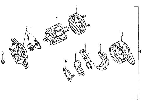 1994 Honda Passport Alternator Alternator, Reman Diagram for 2-91276-332-0RM