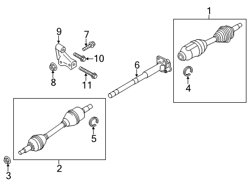 2016 Ford Police Interceptor Sedan Drive Axles - Front Bracket Stud Diagram for -W714604-S437