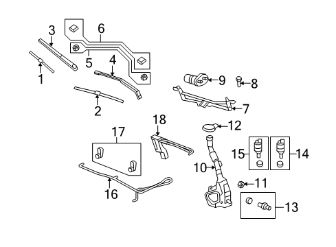 2010 Buick Enclave Wiper & Washer Components Wiper Motor Diagram for 20785187