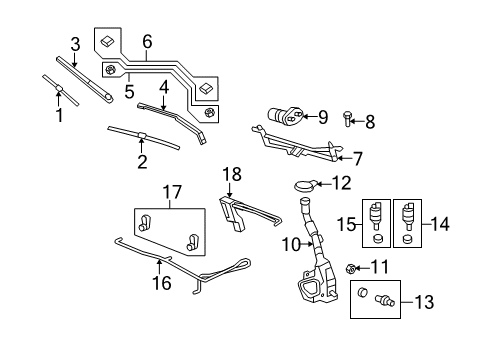 2010 Buick Enclave Wiper & Washer Components Hood Nozzle Diagram for 25823361