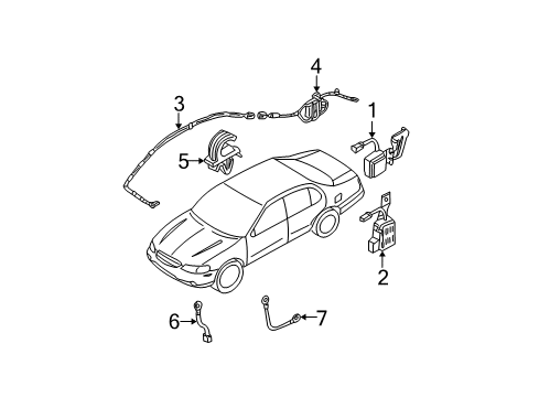 2000 Nissan Maxima Antenna & Radio Coil-Noise Suppressor Diagram for 28362-2Y000