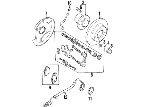 2002 Infiniti G20 Rear Brakes Rear Axle Hub Assembly Diagram for 43200-6J000