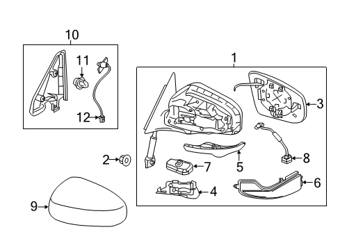 2016 Infiniti QX50 Parking Aid Finisher-Side View, LH Diagram for 963C1-5UA0A