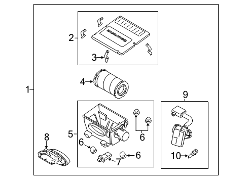 2012 Ford Escape Filters Air Inlet Duct Diagram for 9L8Z-9A675-B