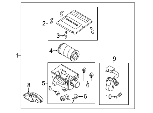 2012 Ford Escape Filters Cover Diagram for 9L8Z-9661-A