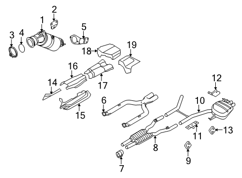 2014 BMW 760Li Exhaust Components Center Muffler Diagram for 18307591696