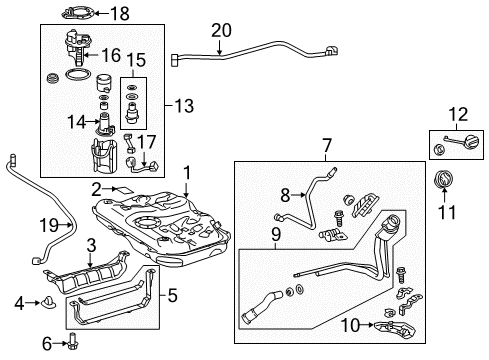 2017 Toyota Camry Senders Filler Neck Diagram for 77201-06171