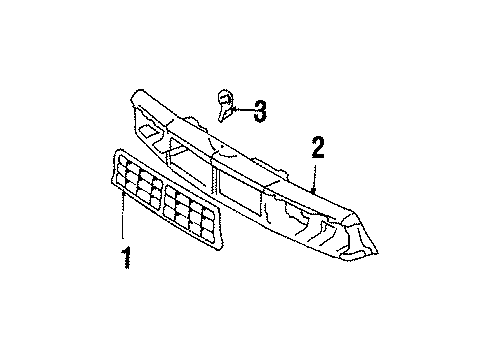 1993 Buick Century Grille & Components Ornament Asm-Front End Panel Diagram for 10103246