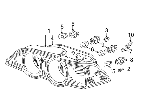 2003 Acura RSX Bulbs Gasket, Base Diagram for 33502-S6M-A11