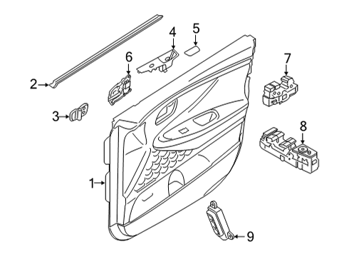 2021 Hyundai Santa Fe Power Seats UNIT ASSY-POWER WINDOW MAIN Diagram for 93571-S1131-SST