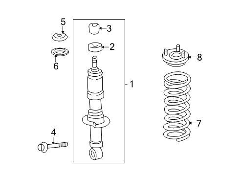 2005 Toyota Sequoia Struts & Components - Front Spring Diagram for 48131-AF350