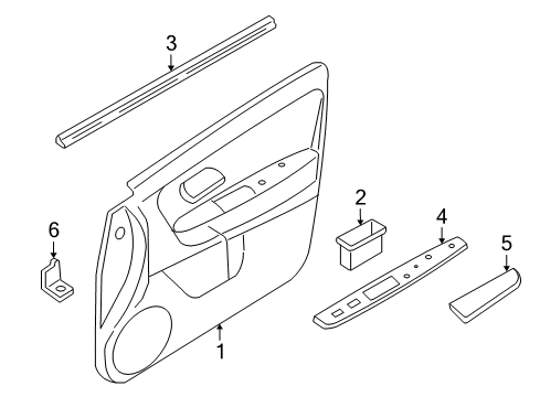 2006 Mercury Mariner Interior Trim - Front Door Belt Weatherstrip Diagram for YL8Z-7820569-BA