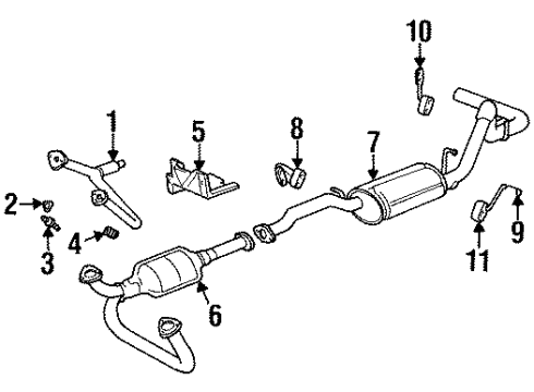 1999 Cadillac Escalade Exhaust Components HANGER, Exhaust Muffler/Resonator Diagram for 15732529