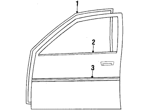 1986 Toyota Camry Front Door Weatherstrip, Front Door, RH Diagram for 67861-32070