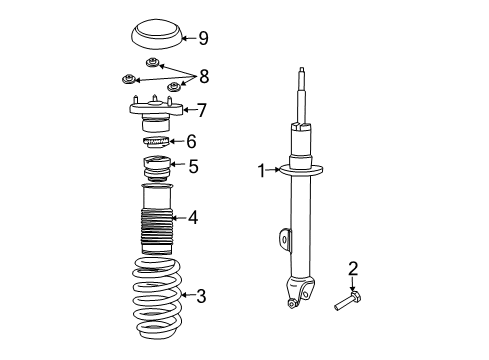 2005 Chrysler 300 Struts & Components - Front STRUT-Suspension Diagram for 5290474AC