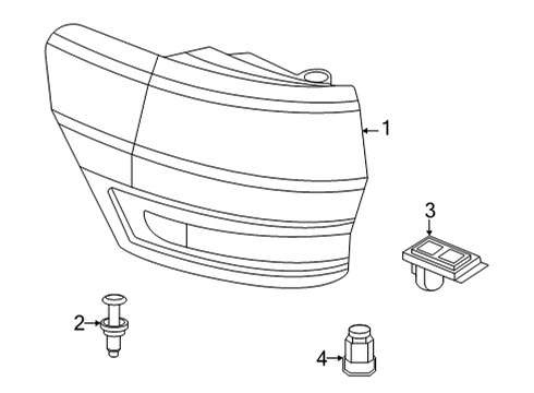 2021 Jeep Grand Cherokee Combination Lamps Lamp-Tail Diagram for 68236135AE