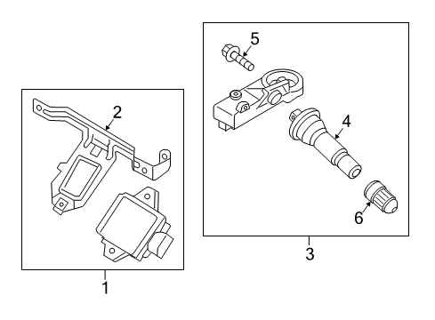 2015 Kia K900 Tire Pressure Monitoring Tire Pressure Monitoring Sensor Stem Diagram for 529363T000