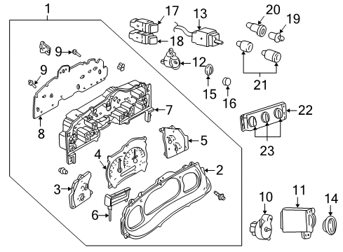 2003 Ford Explorer Sport Trac Cluster & Switches Housing Diagram for F87Z-10848-AA