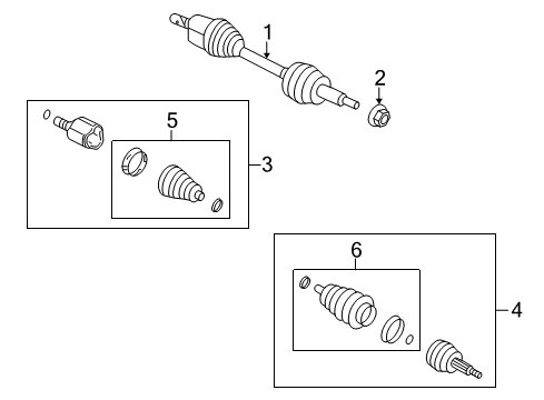 2011 Cadillac SRX Drive Axles - Front Joint Kit-Front Wheel Drive Shaft Tri-Pot Diagram for 20846067