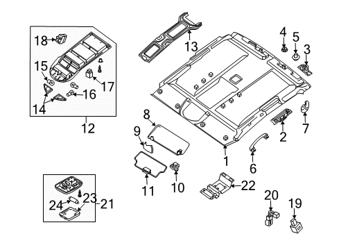 2005 Nissan Titan Interior Trim - Cab Lamp Assembly-Map Diagram for 26430-7S060