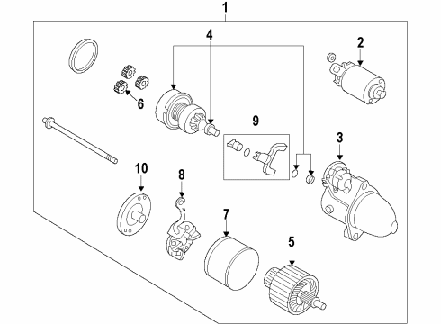 2010 Hyundai Genesis Coupe Starter Armature Assembly Diagram for 3615025010