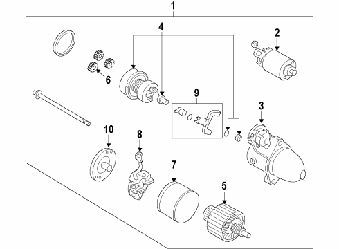 2010 Hyundai Genesis Coupe Starter Bracket-Starter Rear Diagram for 3618025010