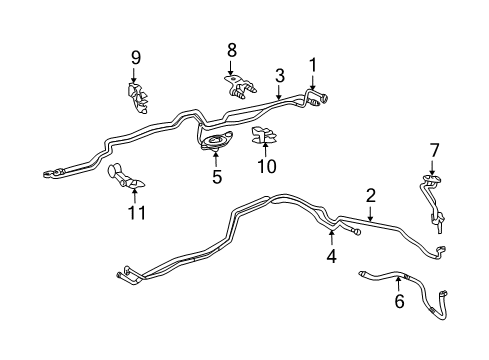 2010 Toyota Land Cruiser Auxiliary Heater & A/C Suction Tube Diagram for 88717-6B100