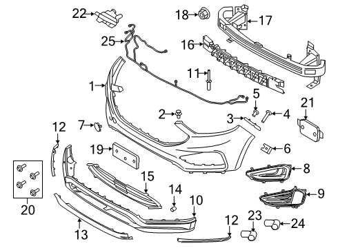 2020 Ford Edge Front Bumper Bumper Cover Diagram for KT4Z-17D957-BAPTM