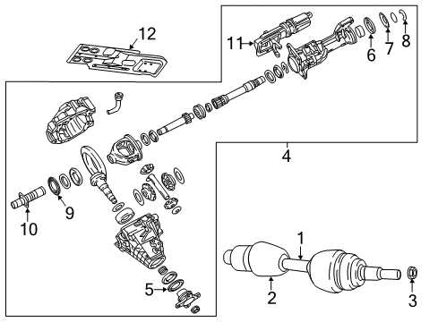 2012 Ram 1500 Front Axle & Carrier Axle-Service Front Diagram for 68257422AG