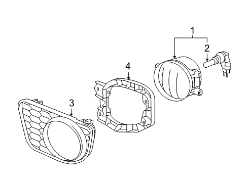 2006 Scion xA Fog Lamps Outer Bracket Diagram for 81482-52120