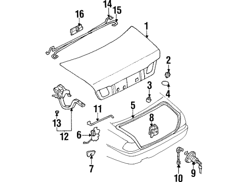 2001 Infiniti Q45 Trunk Trunk Lid Lock Assembly Diagram for 84630-3H000