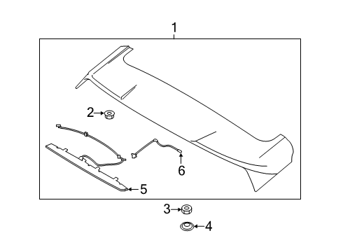 2020 Hyundai Veloster Rear Spoiler Rear Spoiler Wing Diagram for 87210-J3000