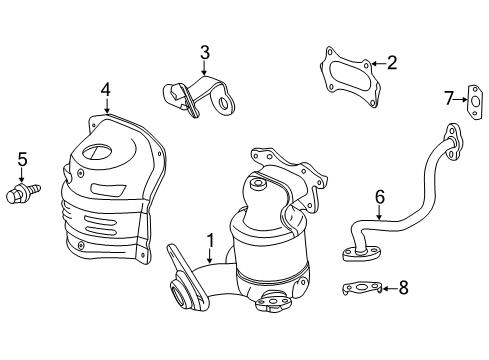 2014 Honda Insight EGR System Gasket, Converter (Nok) Diagram for 18115-RB0-007