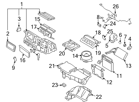 2006 Lincoln Zephyr Air Conditioner Evaporator Core Diagram for 6H6Z-19860-BA