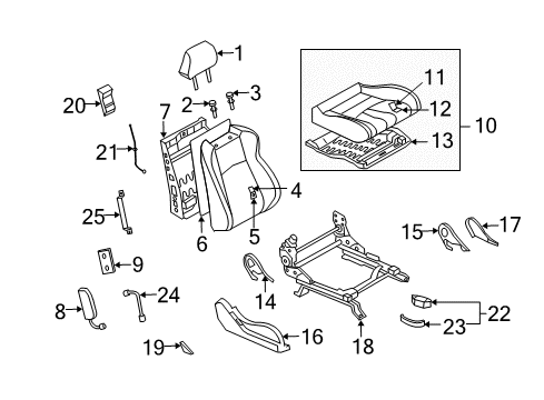 2005 Nissan 350Z Front Seat Components Cushion Assy-Front Seat Diagram for 87300-CD77D