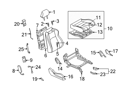 2007 Nissan 350Z Front Seat Components Cushion Assy-Front Seat Diagram for 87300-EV28A