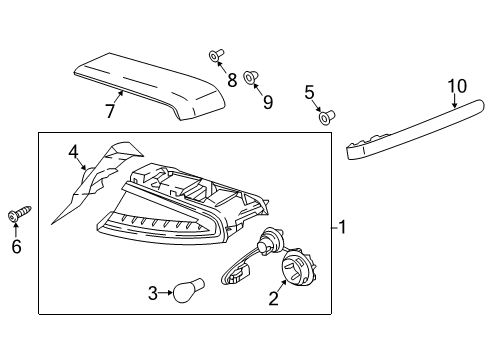 2021 Kia Stinger Bulbs Lamp Assembly-Rear Combination Diagram for 92402J5020