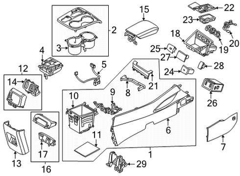 2022 Hyundai Santa Cruz Console Screw-Tapping Diagram for 1018805161
